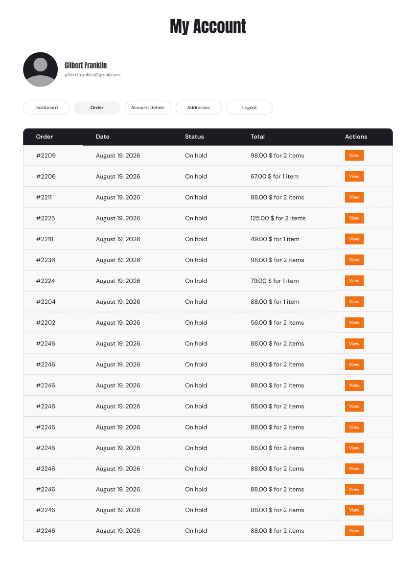 My Account Template 13